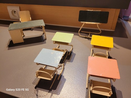 Salle classe miniature - salle, de