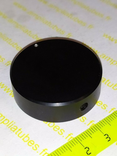 Bouton potentiomètre alu - alu, noir