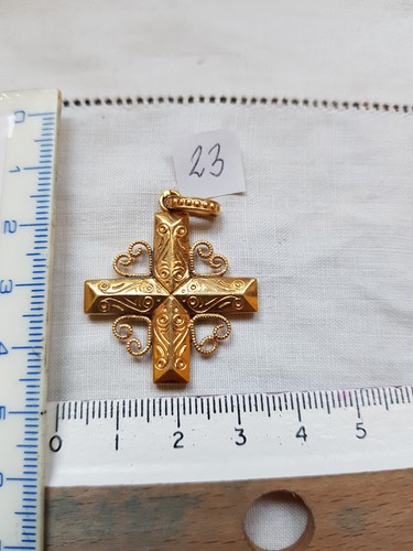 Croix pendentif plaqué or - croix,