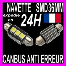 AMPOULE NAVETTE A 3 LED C5W 36MM ANTI SANS ERREUR CANBUS PLAFONNIER PLAQUE XENON