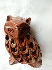 HIBOU EN PIERRE DURE/BOULE DE CANTON
