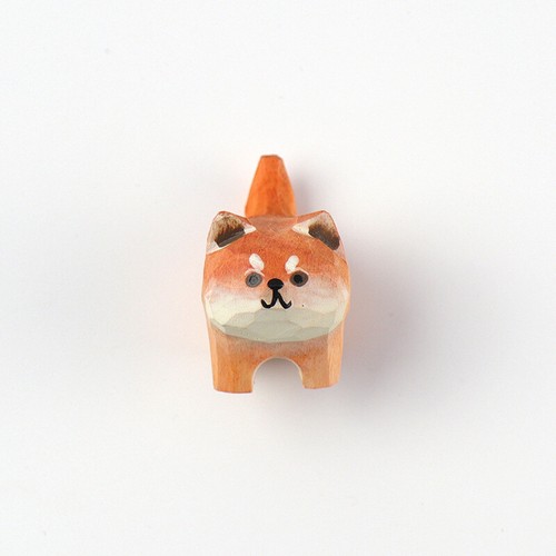 Bois sculpté shiba inu - bois,