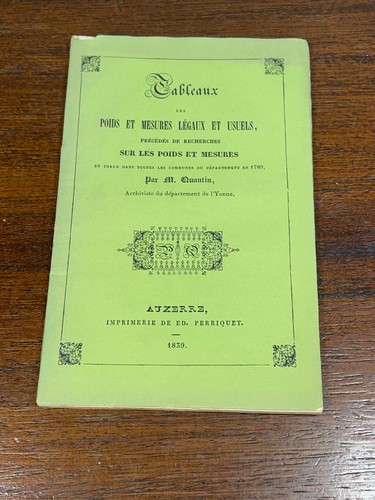 Livre tableau des poids - des, et