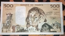Billet 500 Francs Pascal 2/1/1992 ( Pas de Trous )