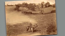 *76350 Photo ancienne Homme sur son âne