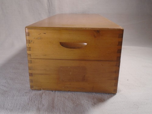 Ancienne boite fiche - boite, bois