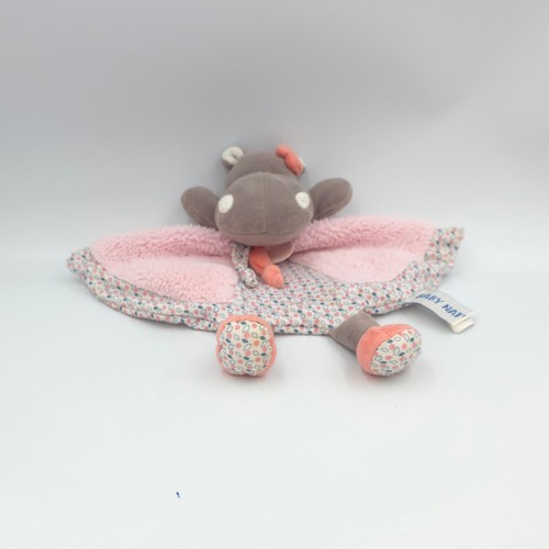 Doudou plat hippopotame marron - plat,