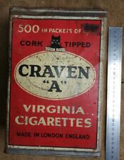 F2- Rare Boite Metallique Craven A publicitaire Ancienne Tabac 39/45