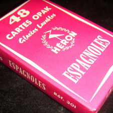 SOUS ENVELOPPE SCELLÉE : Ancien jeu de 48 cartes espagnoles HÉRON couleurs scopa