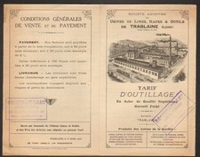 LA TRABLAINE (42) USINE de LIMES , RAPES , OUTILS de FORGES & CARRIERS en 1922