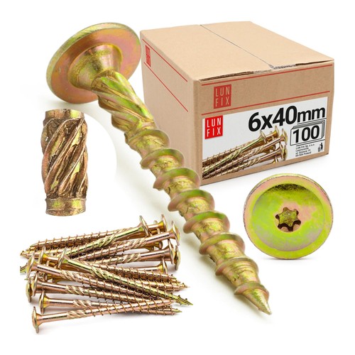 Lun fix vis - bois, 6x40