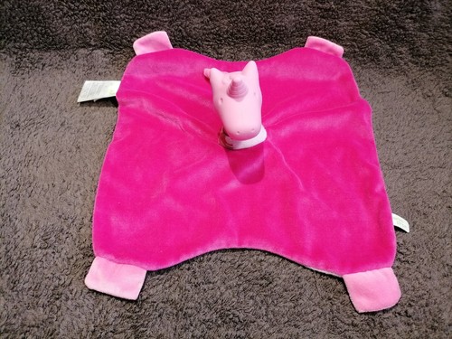 Doudou plat licorne rose
