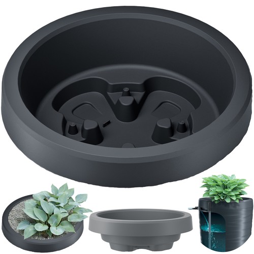 Pot fleur rond plastique - fleur,
