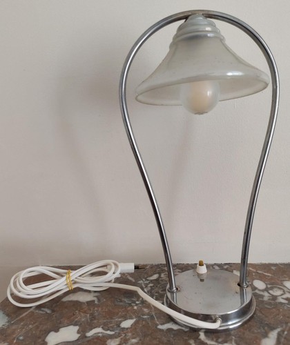 Lampe lyre métal chromé - en,