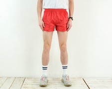 JAKO W26-32 Shorts Pour Hommes En Nylon Soie Rouge D'Été Vintage