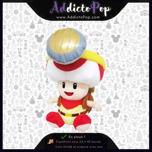 Peluche capitaine toad cm - capitaine,