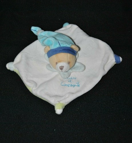Peluche ours plat blanc - , doudou