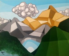 Art contemporain tableau peinture acrylique sur toile paysage oeuvre originale 