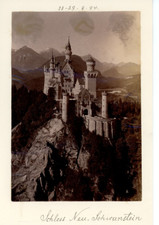 Allemagne Bavière Château de Neuschwanstein Vintage Print Tirage albuminé  1