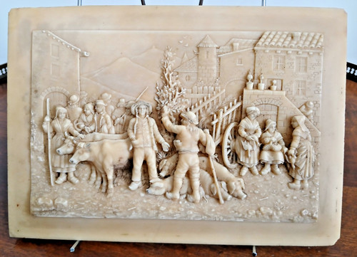 Bas relief calcaire - bas, en