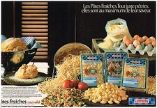 PUBLICITE ADVERTISING 095  1982   LUSTUCRU pates fraiches MERE MICHEL (2p)