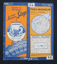 Carte MICHELIN n°64 ANGERS ORLÉANS 1934 map Mapa Bibendum pneu guide
