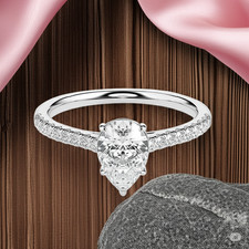 Bague Moissanite en or blanc