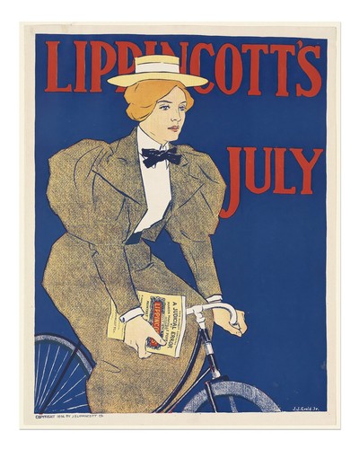 Affiche vintage femme vélo