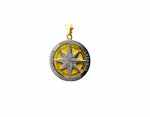 Pendentif jaune blanc - pendentif, or