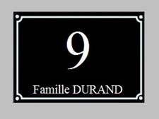 plaque pvc numero de rue ou de maison 150x100mm noire