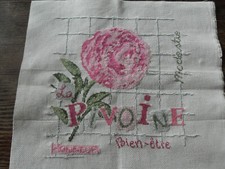 broderie point de croix la pivoine Lili points