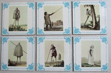 Ensemble de 6 sous-verres publicitaires Febrectol Solac Lithographies de Galard