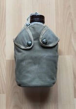 Ancienne Gourde et gamelle alu Militaire avec housse( Algérie/indo )