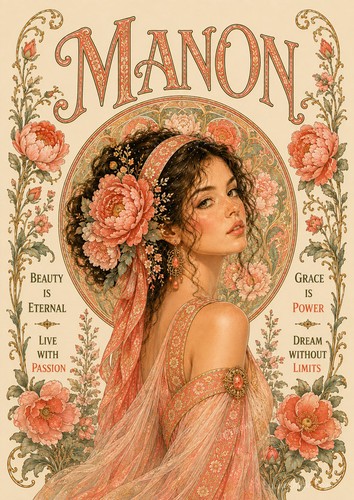 Affiche prénom manon - manon, art