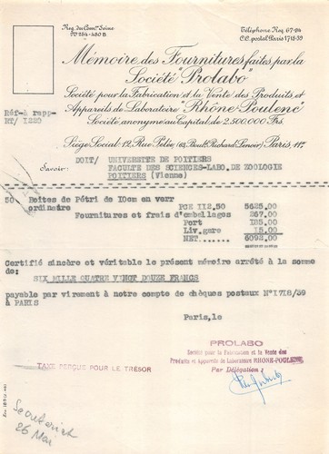 Memoire des fournitures faites - memoire,