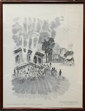 DESSIN DE PIERRE BOUDET - L'HEURE DE L'APERITIF CHEZ PONS À COLLIOURE JUILLET 68