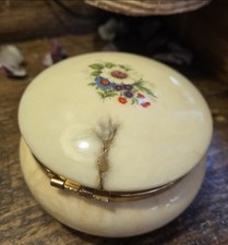 Superbe Boite A Bijoux En Marbre Jaune Ou Albatre 1900 Art Nouveau