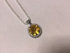 collier citrine cristal en argent