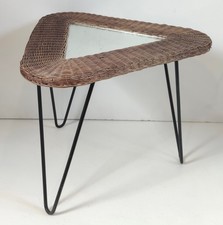 TABLE BASSE MIROIR ROTIN MATHIEU MATEGOT DESIGN 50 era GUYS GUARICHE HITIER