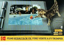 publicité Advertising 0621 1984    Kodak Films Kodacolor VR  200 chat  2 pages