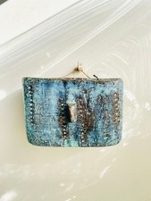 Juliette Derel – Jardinière céramique bleue signée, terre chamottée, 21cm