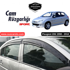 Visières de vitre Mugen pour Peugeot 206 206+ 1998-2012 4 pièces pare pluie n...