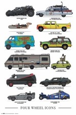 Poster Four Wheels Icons