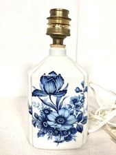 Pied De Lampe Blanc Fleurs