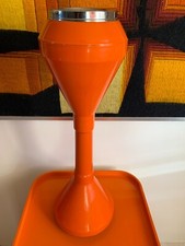 CENDRIER SUR PIED VINTAGE ORANGE MADE IN ITALY SPACE AGE