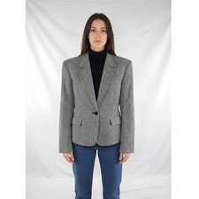 Veste blazer Sportmax femme noire M L pied de poule fabriquée en Italie laine...