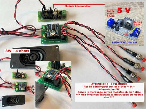 Module sons alim - +, hp