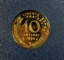 10 CENTIMES 1993 FDC SORTIE DU COFFRET BE