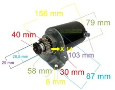 Démarreur démarreur 14 dents 12V pour moteur 10-18 CV Briggs&Stratton B&S / J...
