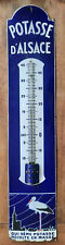 Ancienne plaque émaillée bombée Thermomètre POTASSE D'ALSACE hansi  97.5x20cm